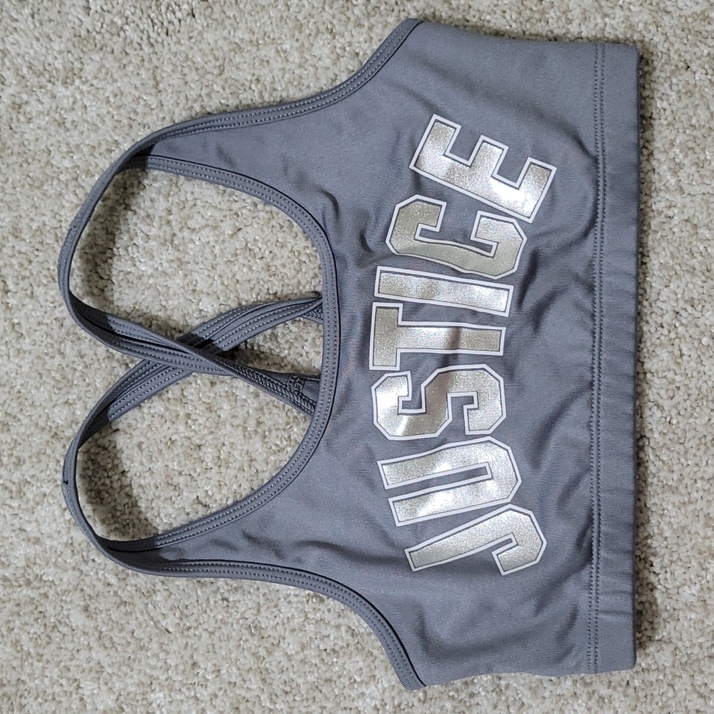 Justice Logo Twisted Strap Active Sports Bra 28